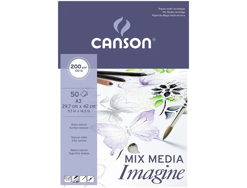 Bloc Canson Dibujo Multitecnicas Imagine A3 200g 50H