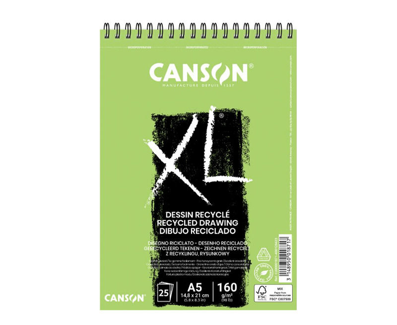 Bloc Canson XL Reciclado A5 160g 25H