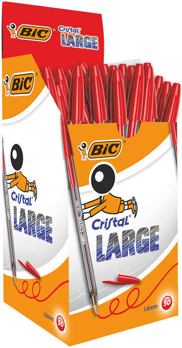 Bolígrafo Bic Cristal X-Large Tinta Roja 1,6mm Paq.50U