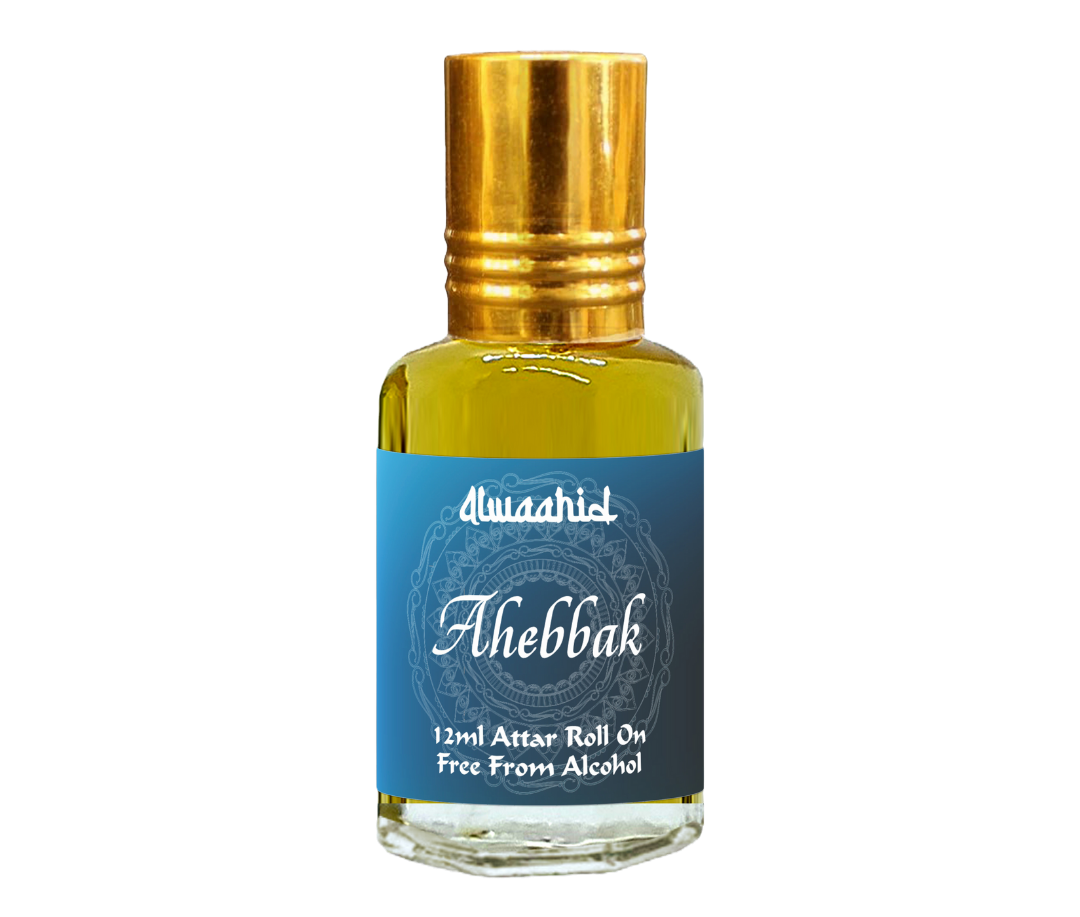 Ahebbak by AlWaahid 12ml attar with citrus, florals, oud, and musk for a soft, elegant, lasting scent.
