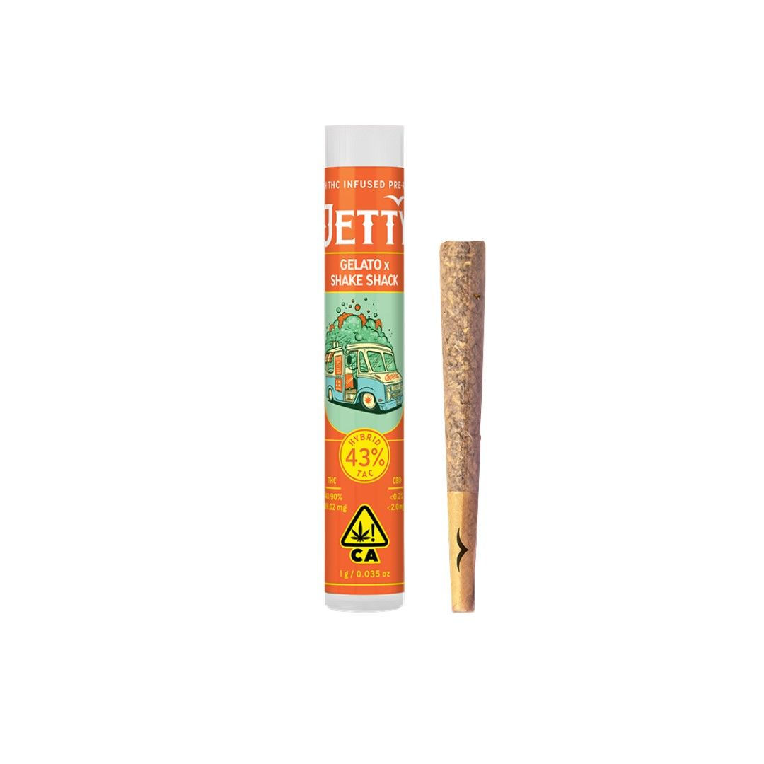 JETTY - 1G INFUSED PREROLL - GELATO x SHAKE SHACK - HYRBID