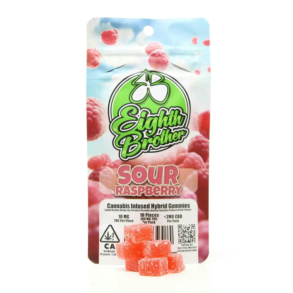 EIGHTH BROTHER - 100MG GUMMIES - SOUR RASPBERRY - HYBRID