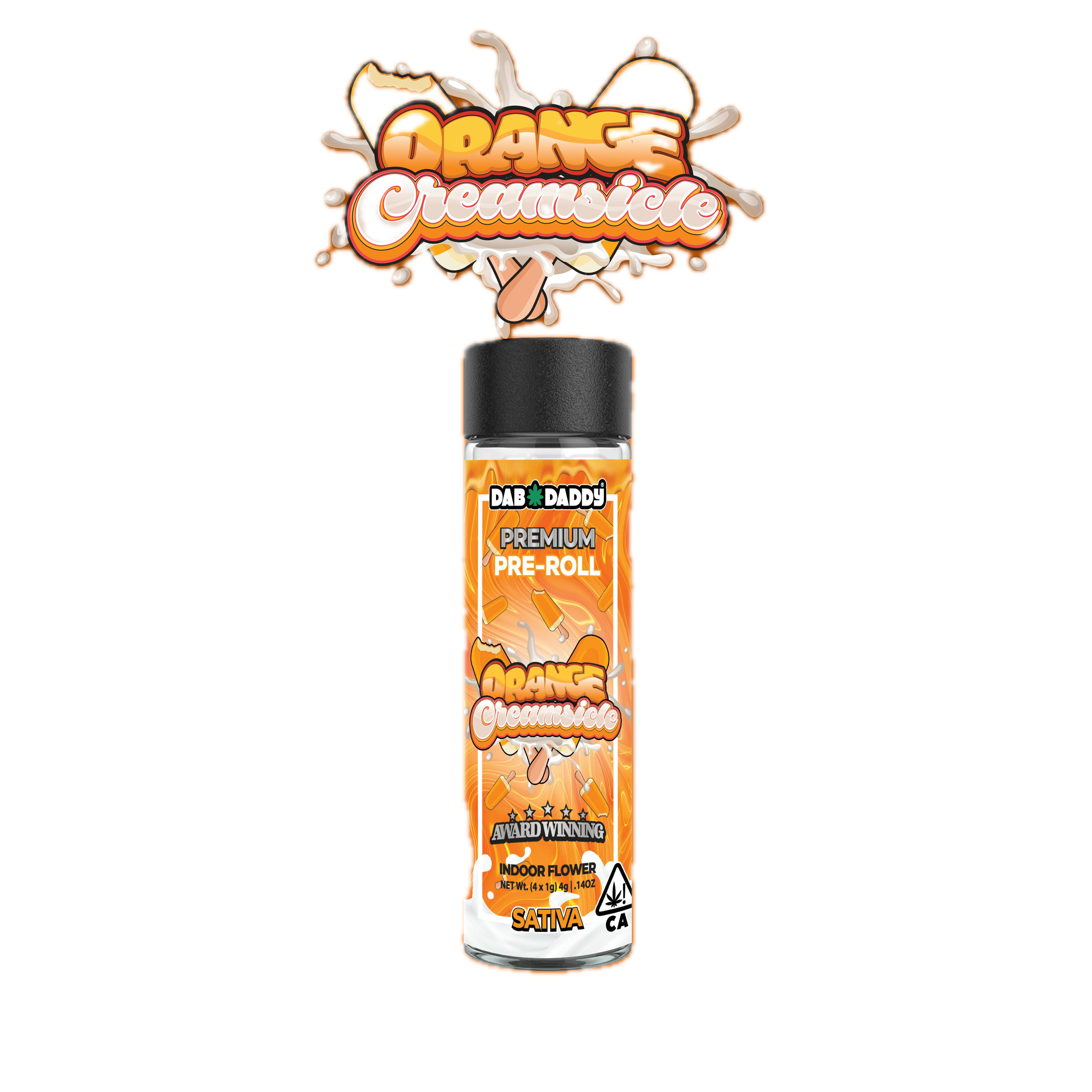 DAB DADDY - 4PK PREROLLS - ORANGE CREAMSICLE - SATIVA