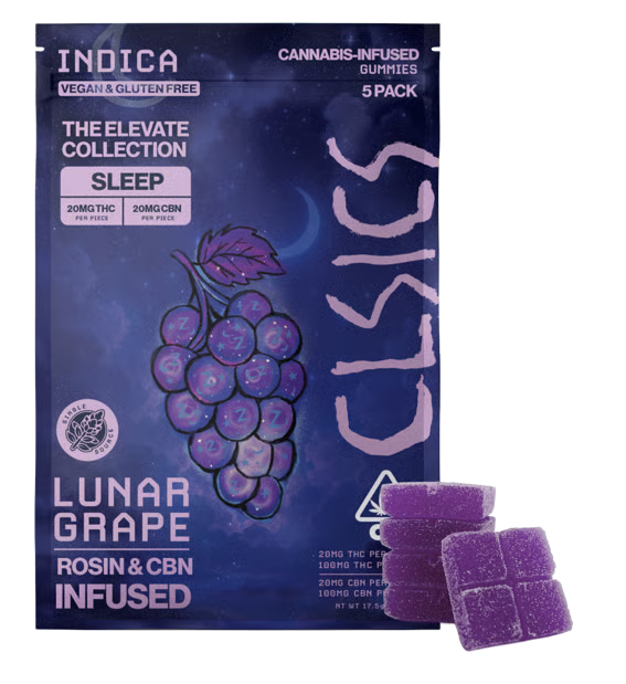 CLSICS - 100MG ROSIN GUMMIES (5PK) - LUNAR GRAPE 10:10 CBN/THC