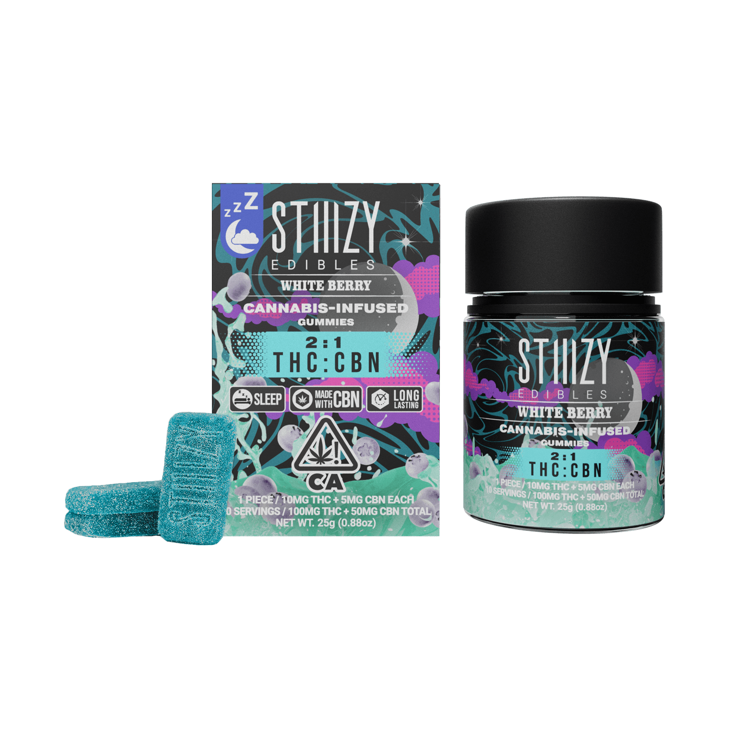 STIIIZY - 100MG THC 50MG CBN - WHITE BERRY -