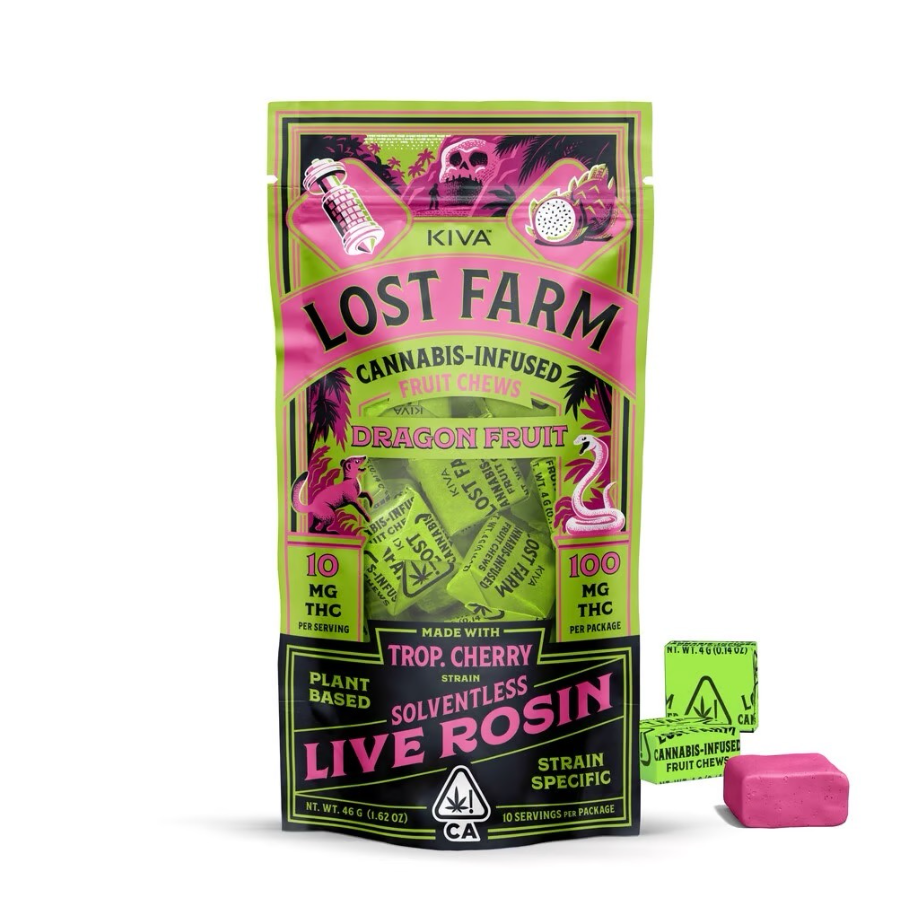 LOST FARM - 100MG ROSIN CHEWS - DRAGON FRUIT (TROP.CHERRY) - SATIVA