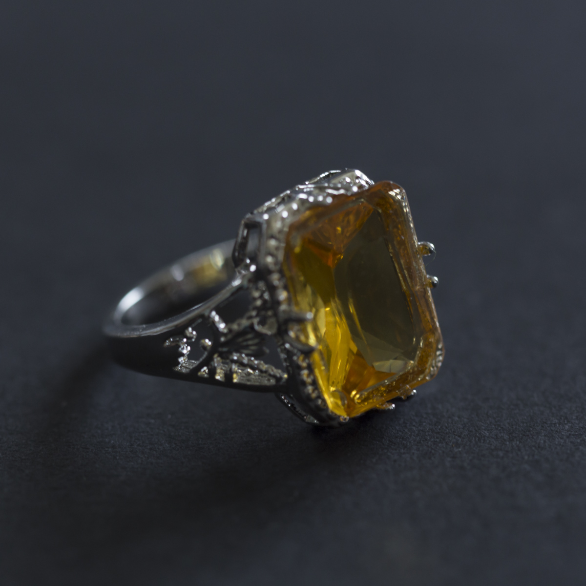 Vintage Women 925 Sliver Ring Natural Ci