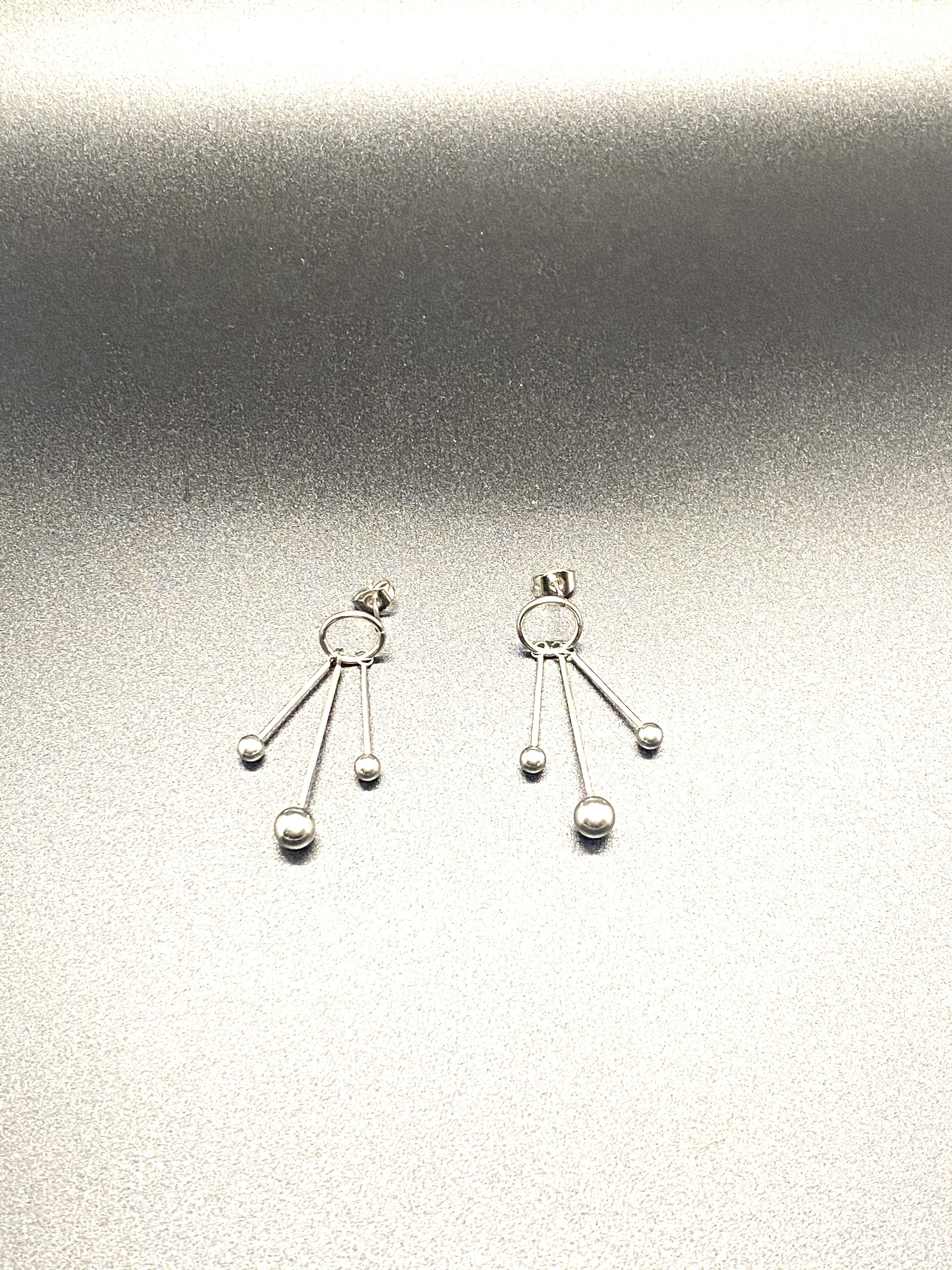 Steel dangle drop earrings