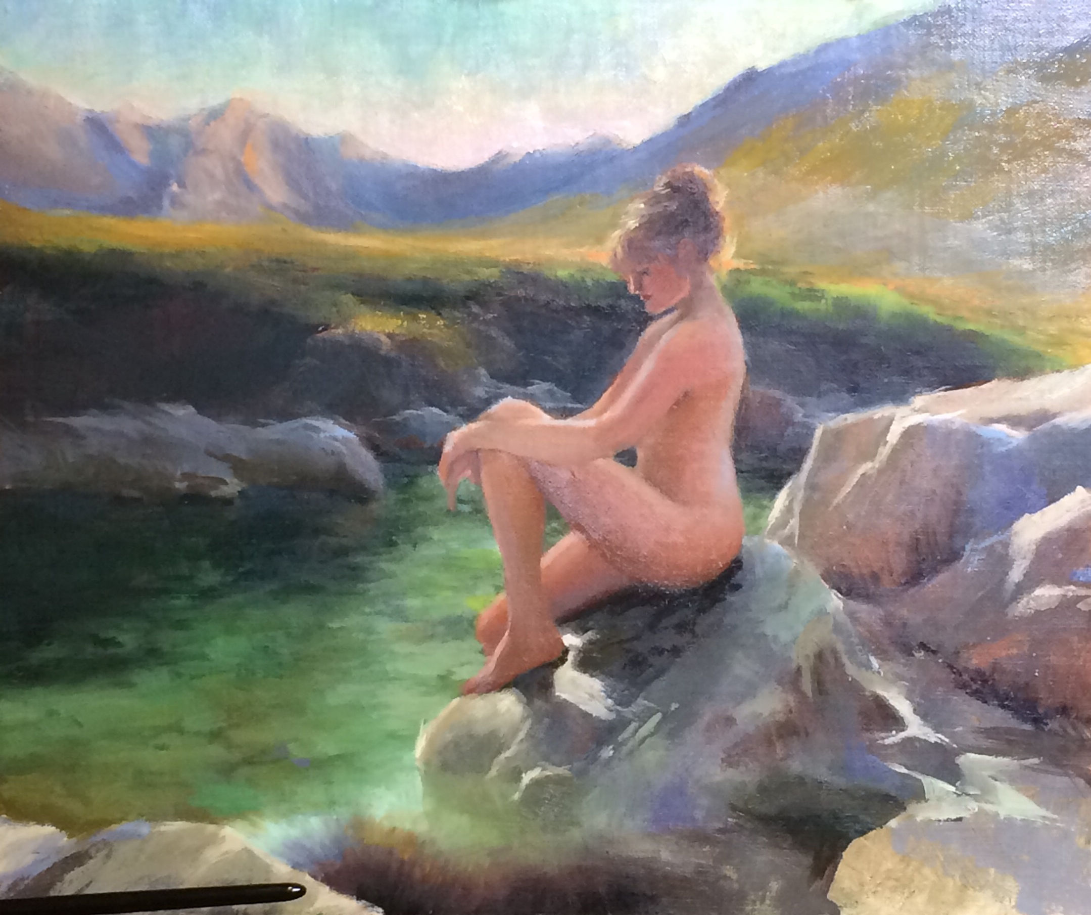 Sunbathing at the Faerie Pools - Original Oil Painting