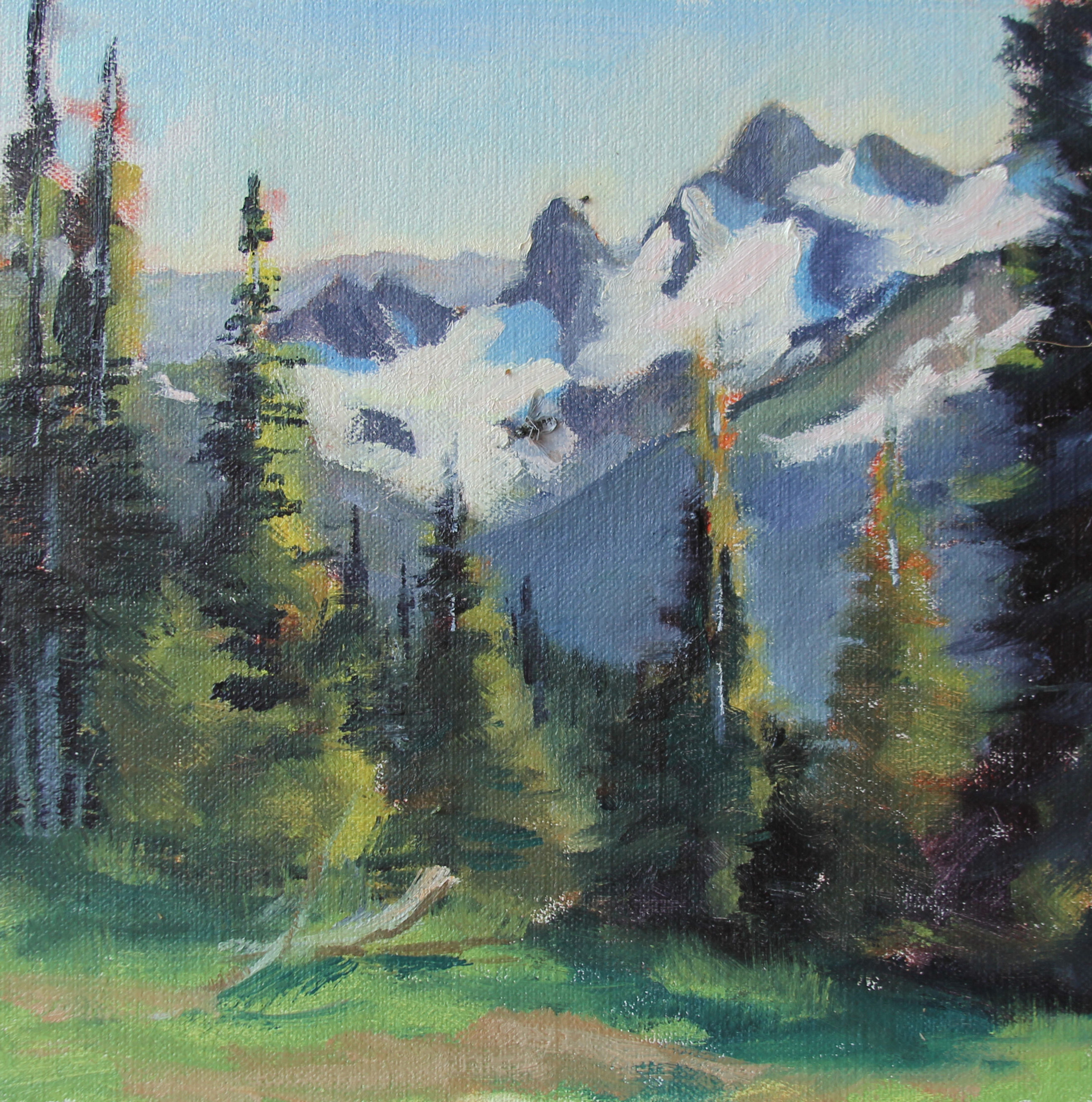 Cowlitz Chimney - Original Oil Painting