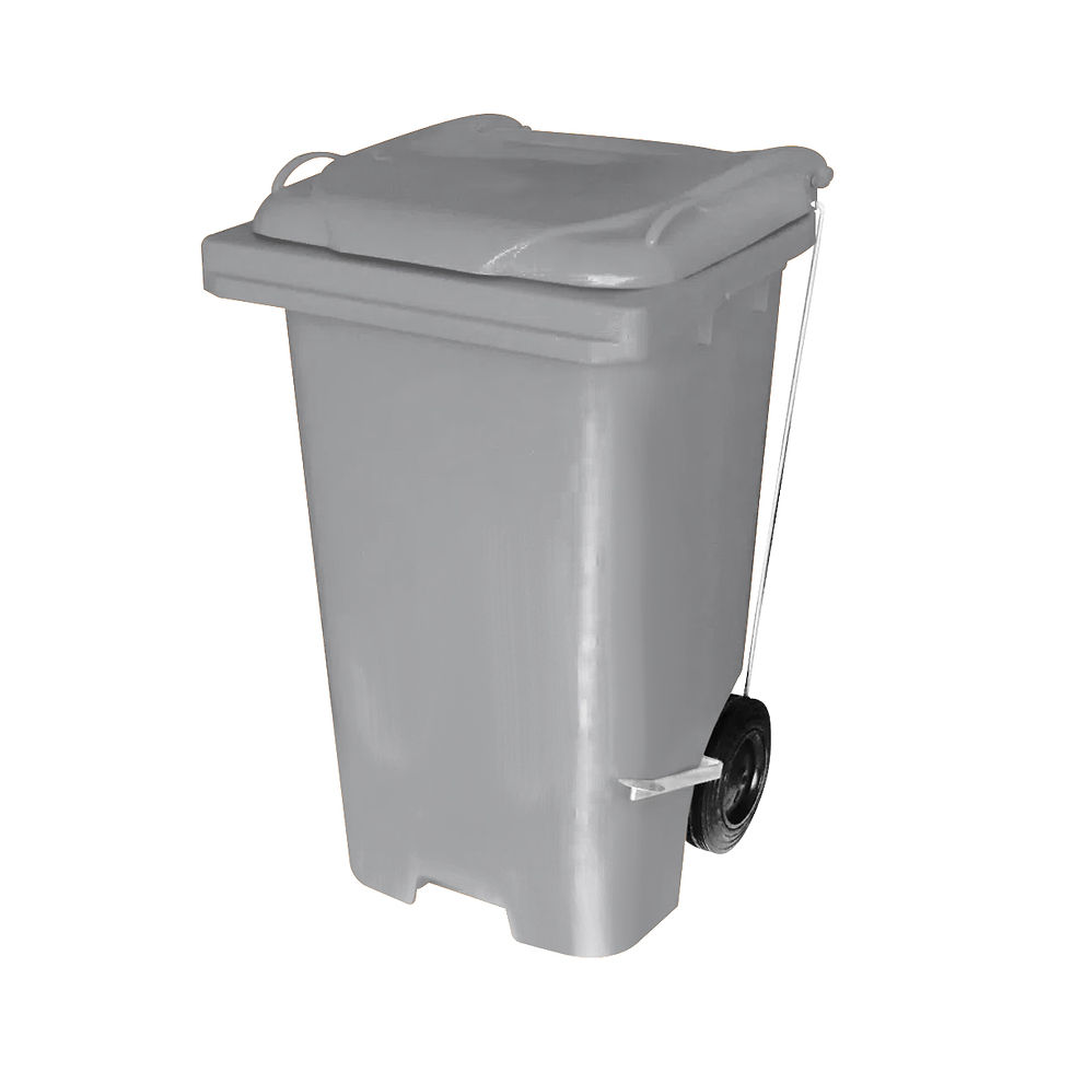 Lixeira Container Cinza com Pedal e Roda 240 Litros JSN