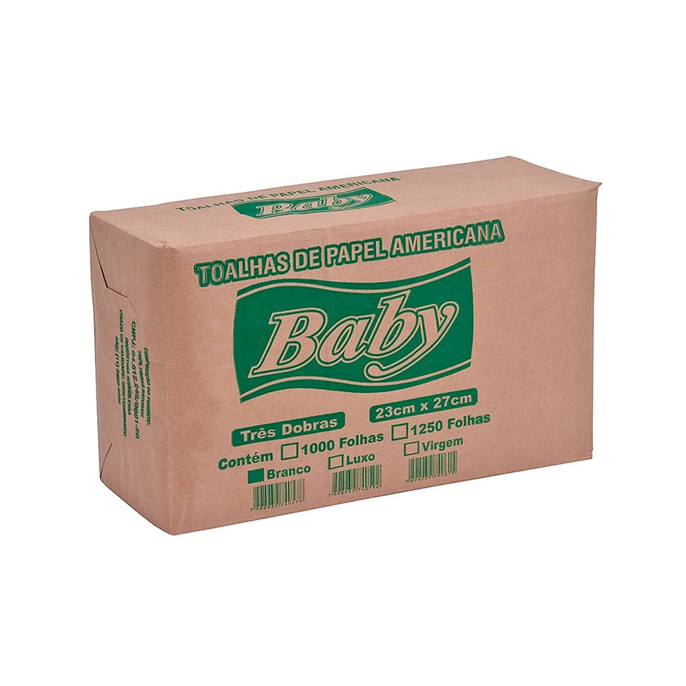 Papel Toalha Folha Simples Interfolhado 3 Dobras com 1250 folhas Baby