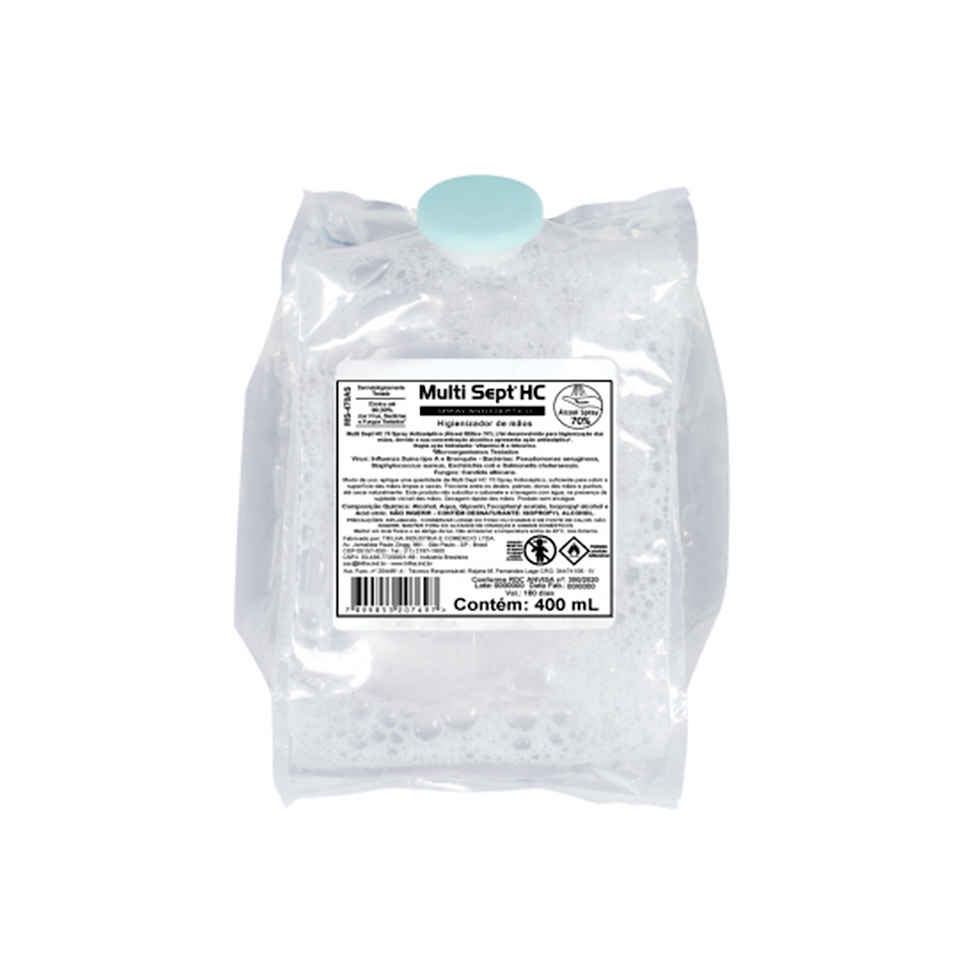 Álcool Spray para Mãos 70% INPM 400mL Multi Sept