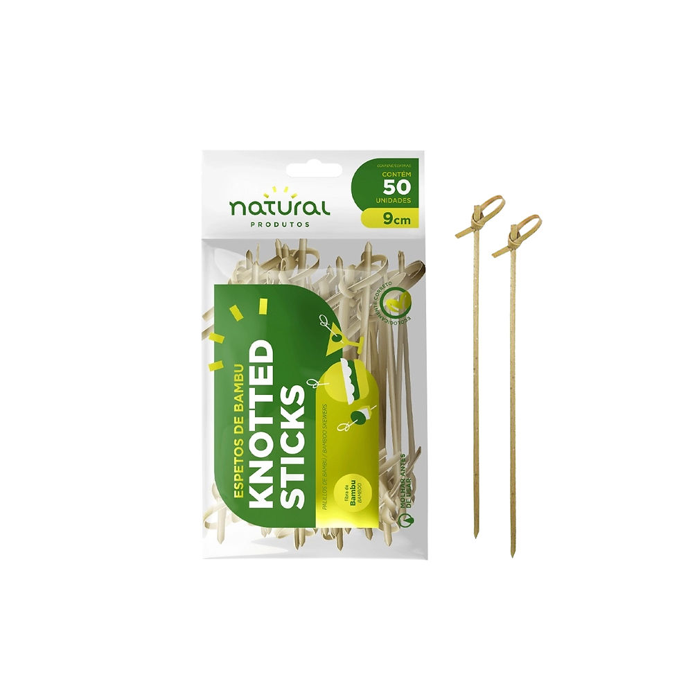 Espeto de Bambu com Knotted Stick 9cm com 50 unidades Natural