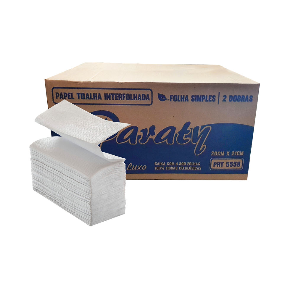 Papel Toalha Folha Simples Interfolhado 2 Dobras Extra Luxo com 4800 Paraty