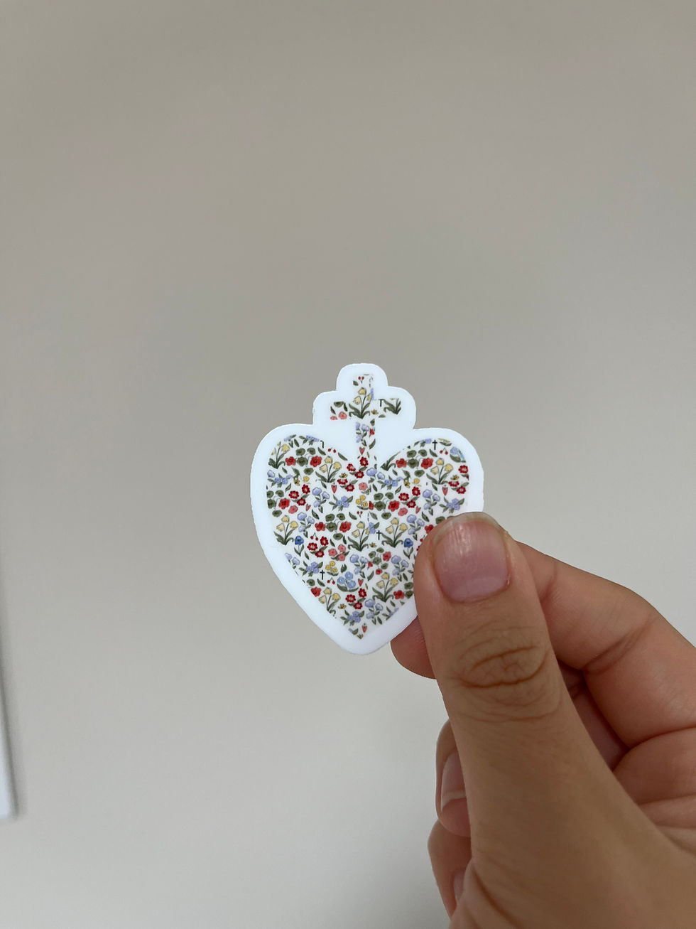 Miniature : Lot 3 stickers sacré cœur fleuris