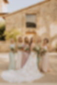 wedding party mallorca finca lace bridesmaids wonderlust events destination wedding planner
