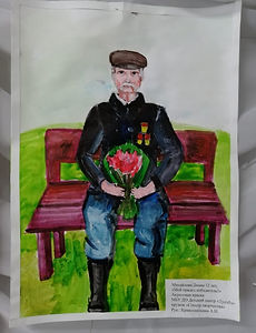 Михайлова Диана 12 лет, "Мой прадед победитель!" Акриловая краска Кружок: "Спектр Творчества" Руководитель: Кривошапкина А.Н.