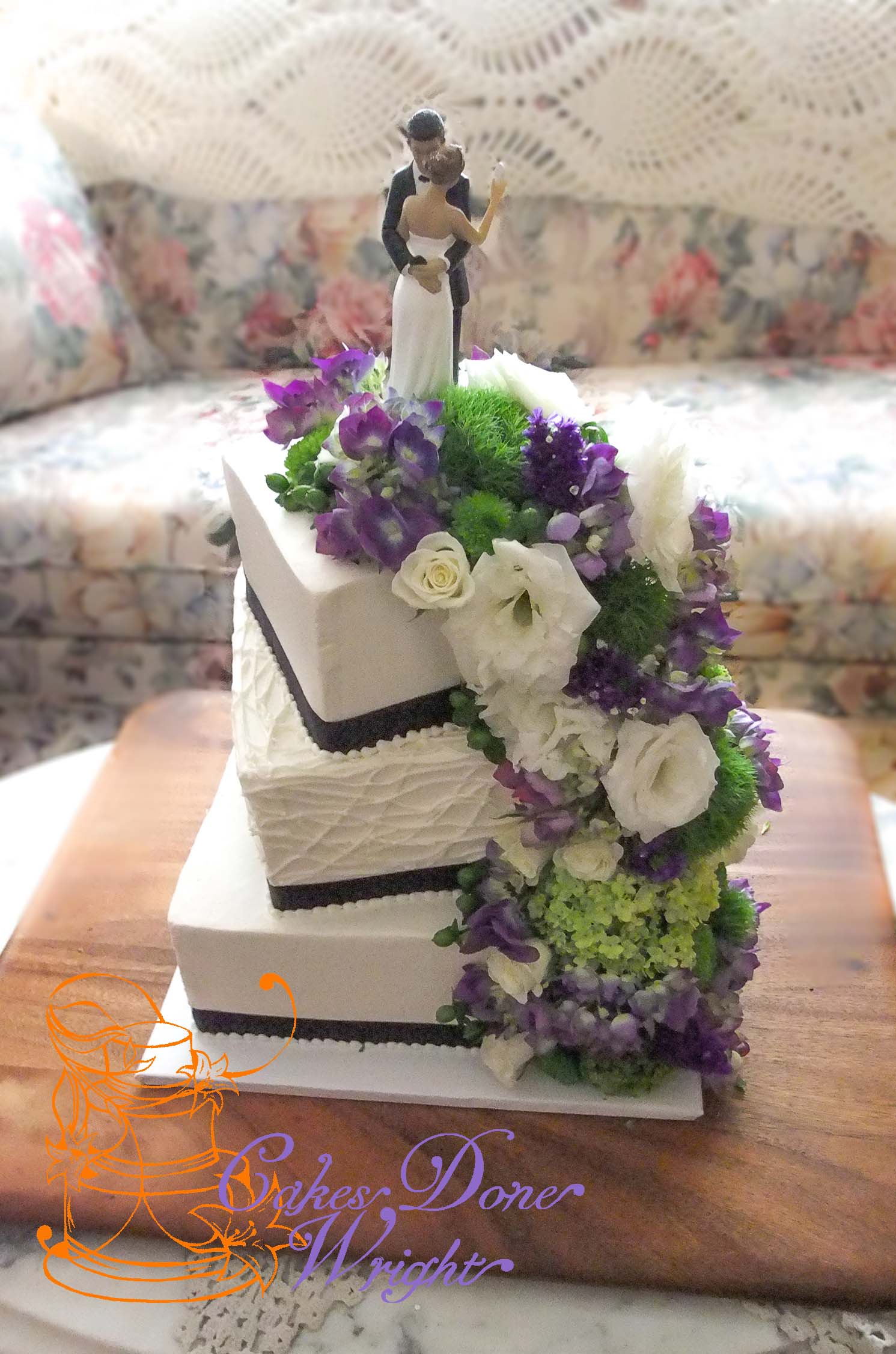 Cascading purple flowers