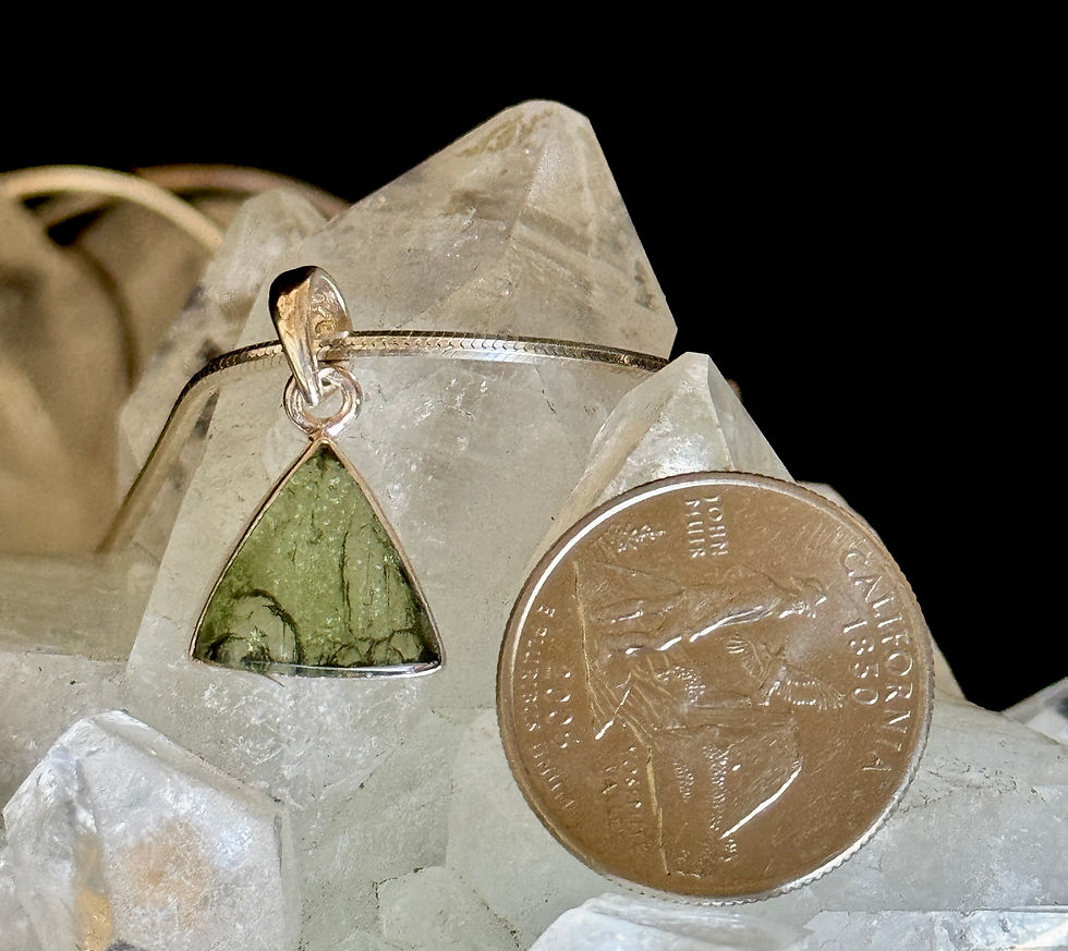 Thumbnail: Moldavite Pyramid Pendants A+++