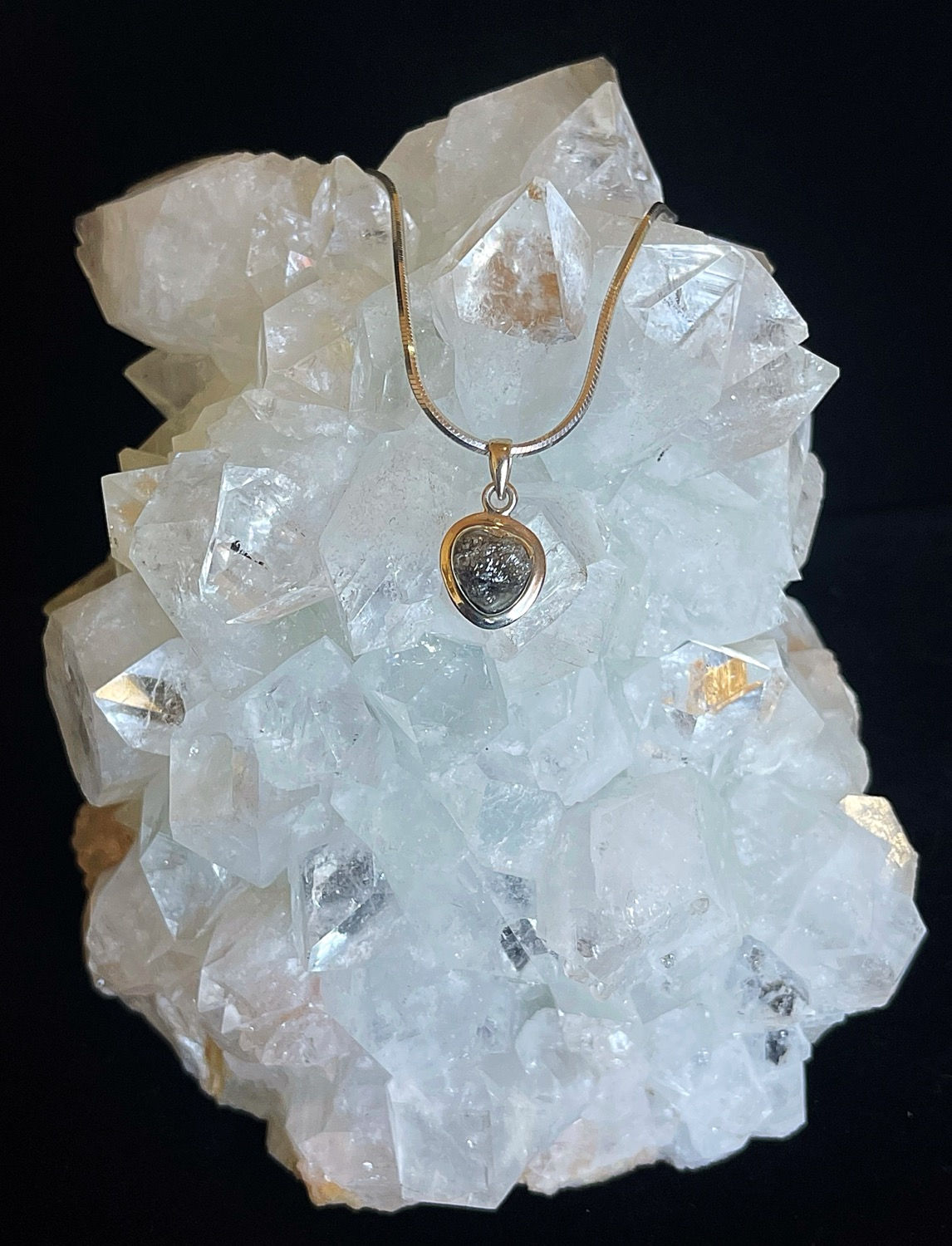 Raw Diamond Druzy Pendant