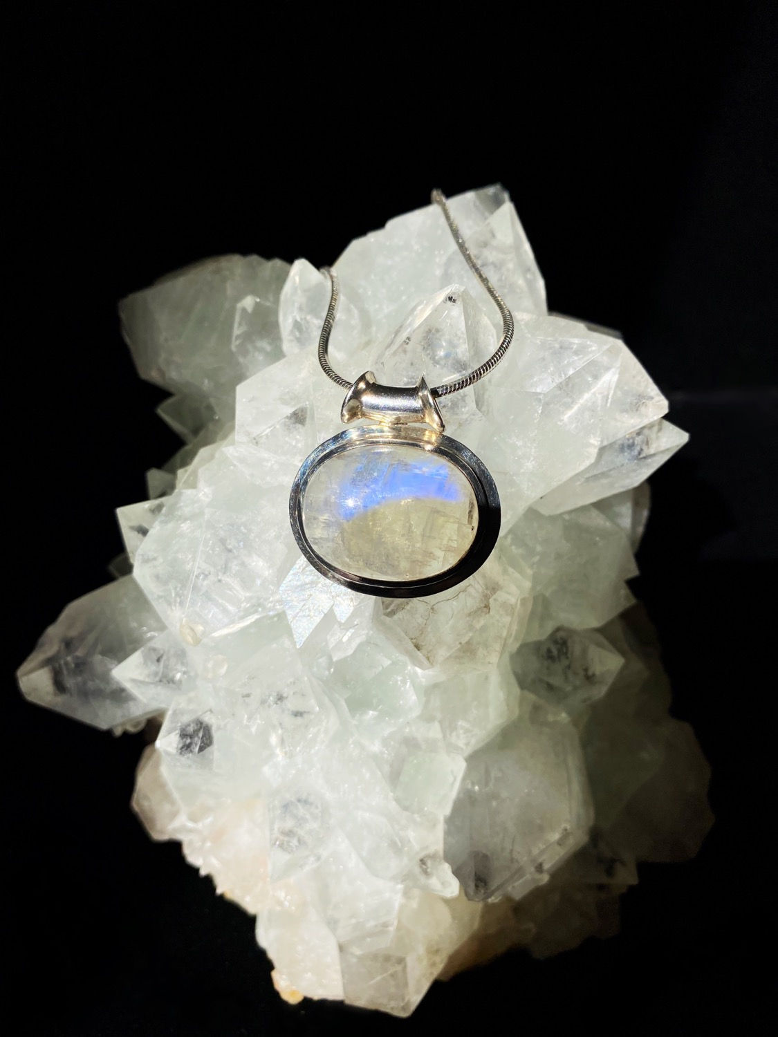 Blue Flash Moonstone Pendant