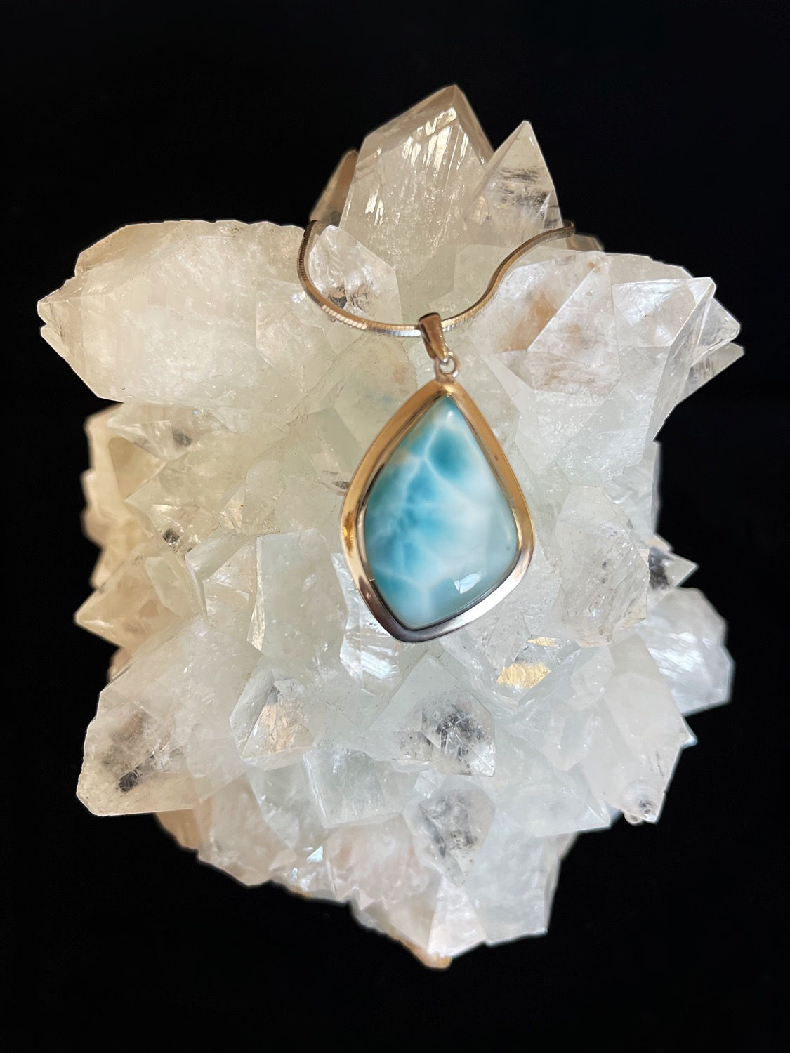 Larimar Silver Pendant 
