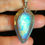 Thumbnail: Blue/Rainbow Flash Moonstone Pendant 