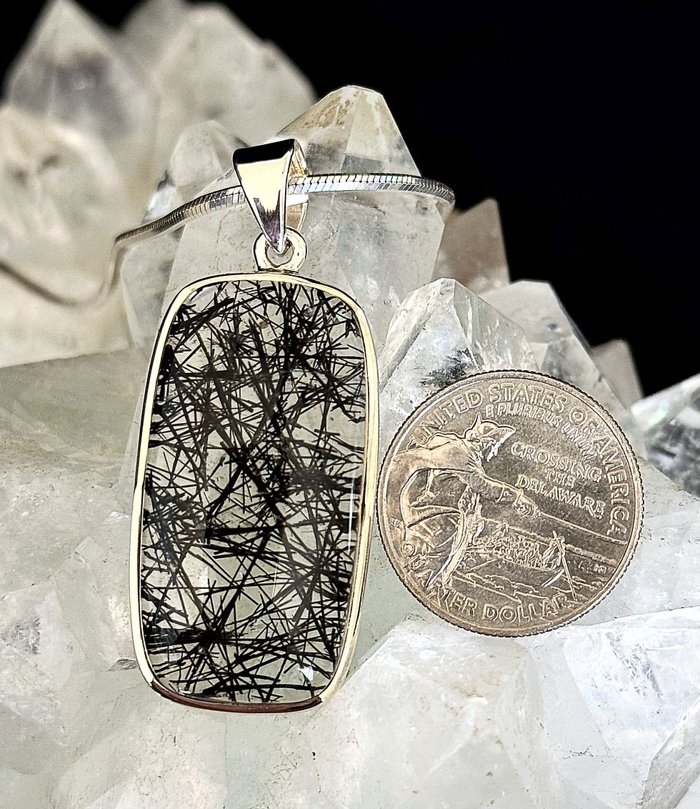 Thumbnail: Black Tourmaline Brazilian Quartz Pendant