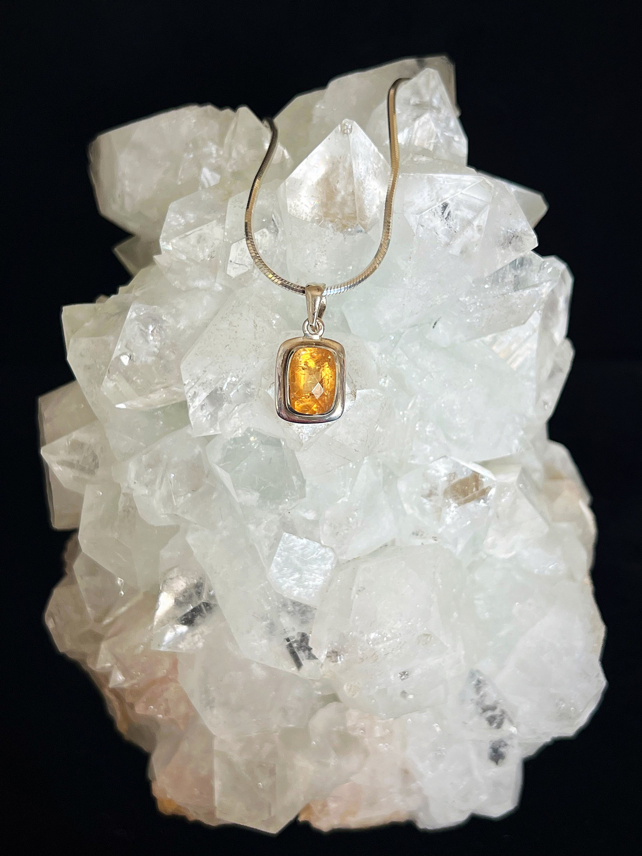 Faceted Imperial Topaz Pendant