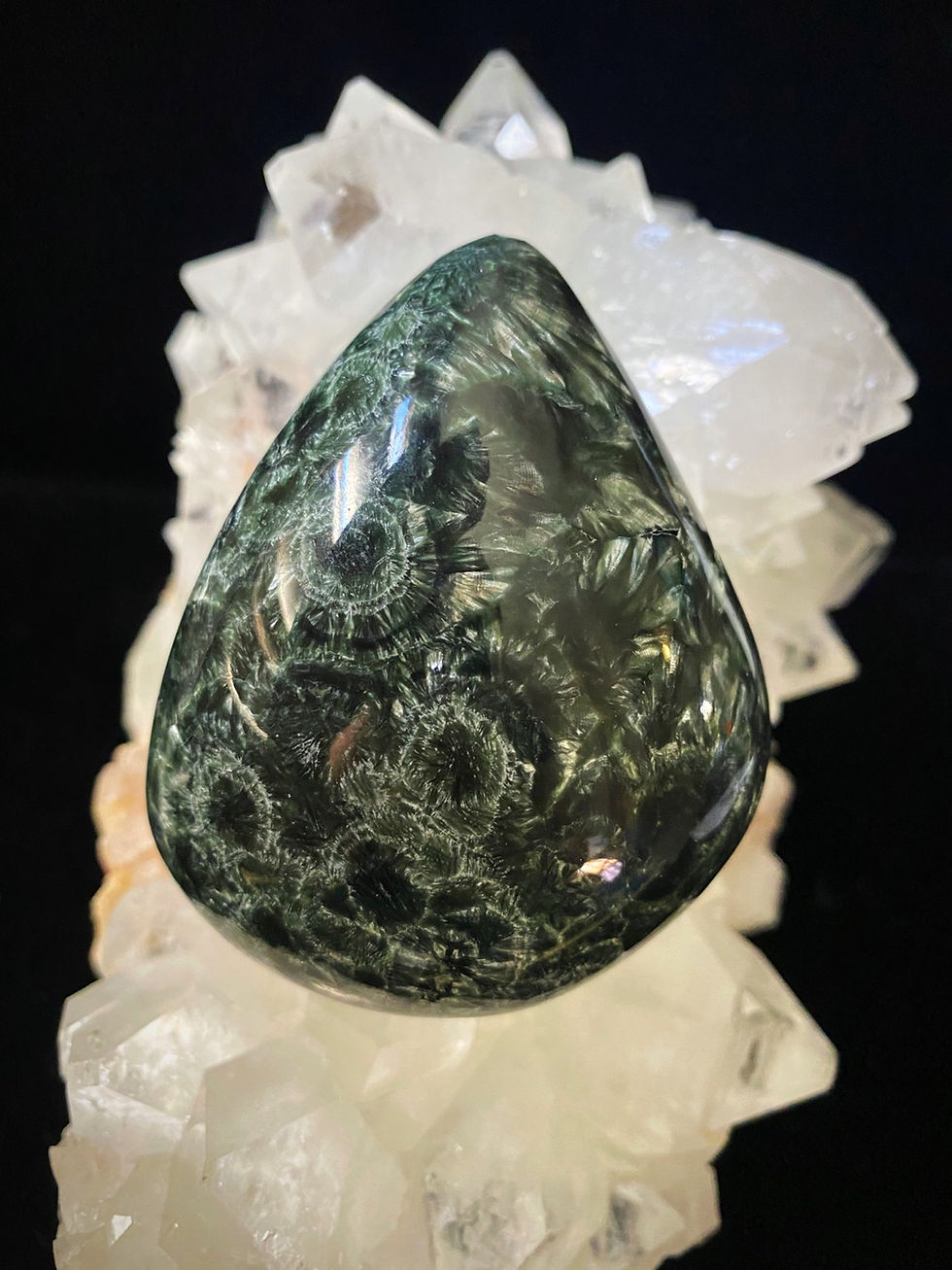 Seraphinite Palm Stone