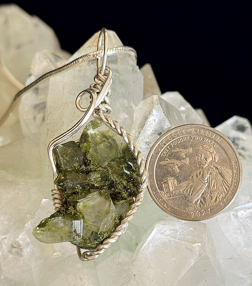 Thumbnail: Epidote Crystal Pendant on Silver