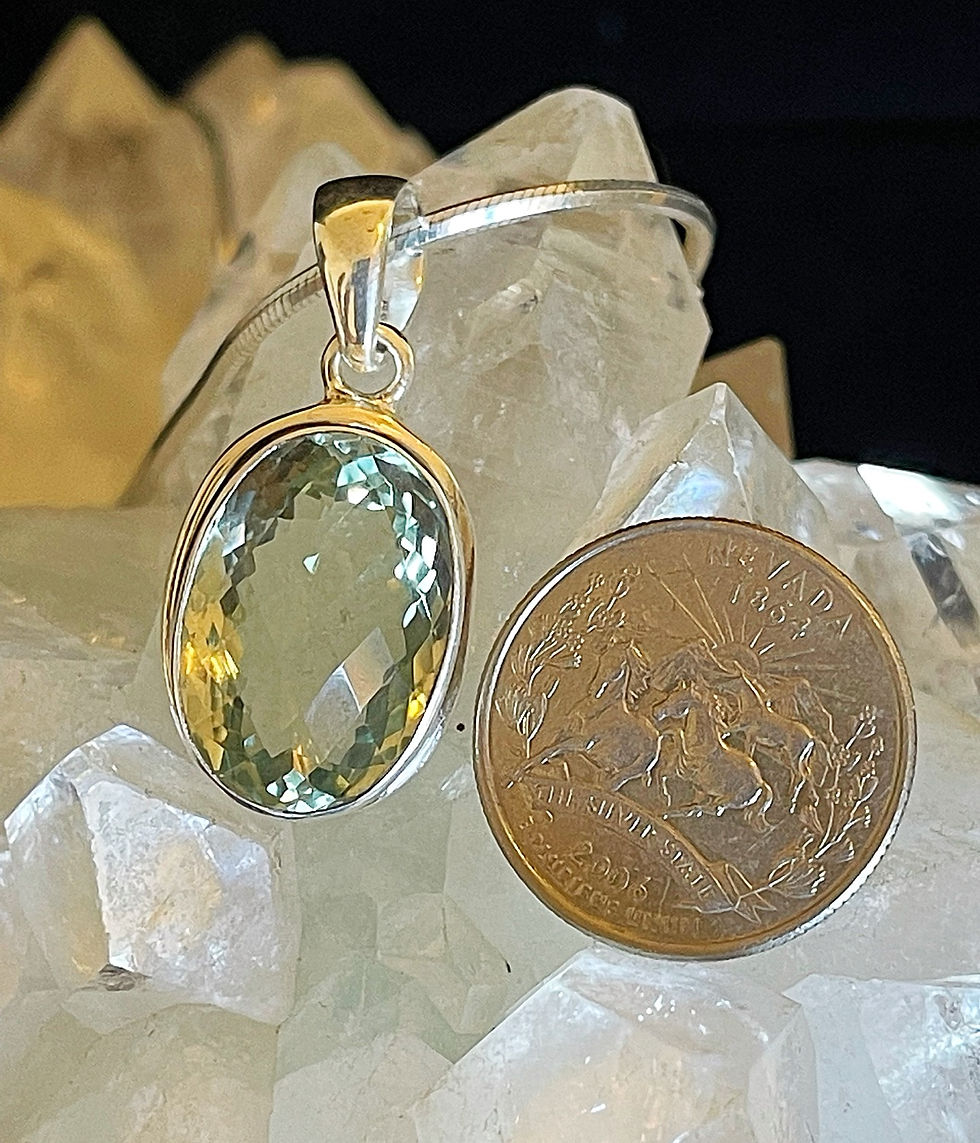 Thumbnail: Fully Faceted Green Amethyst Pendant