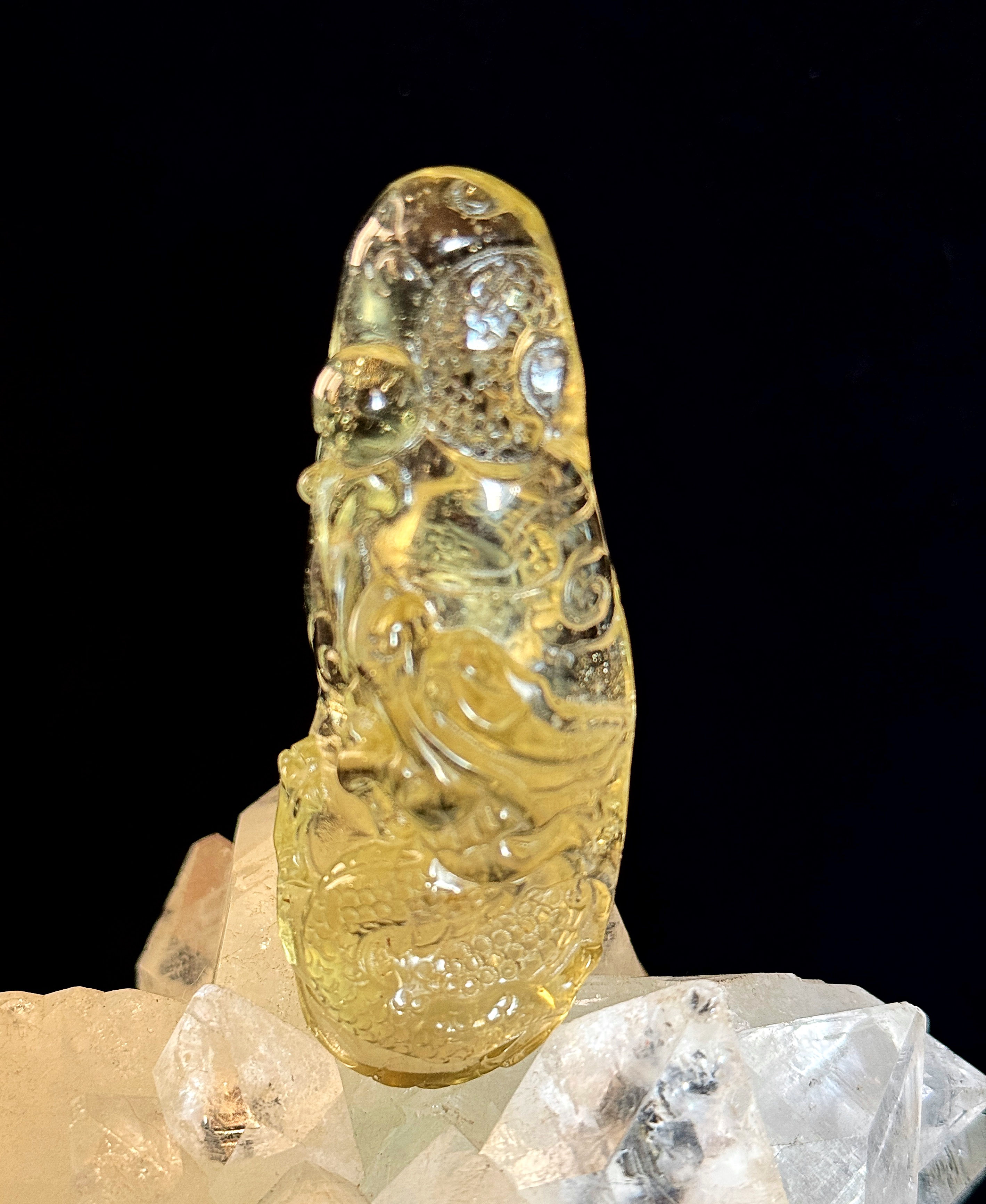 Libyan Tektite Dragon Carving A+++