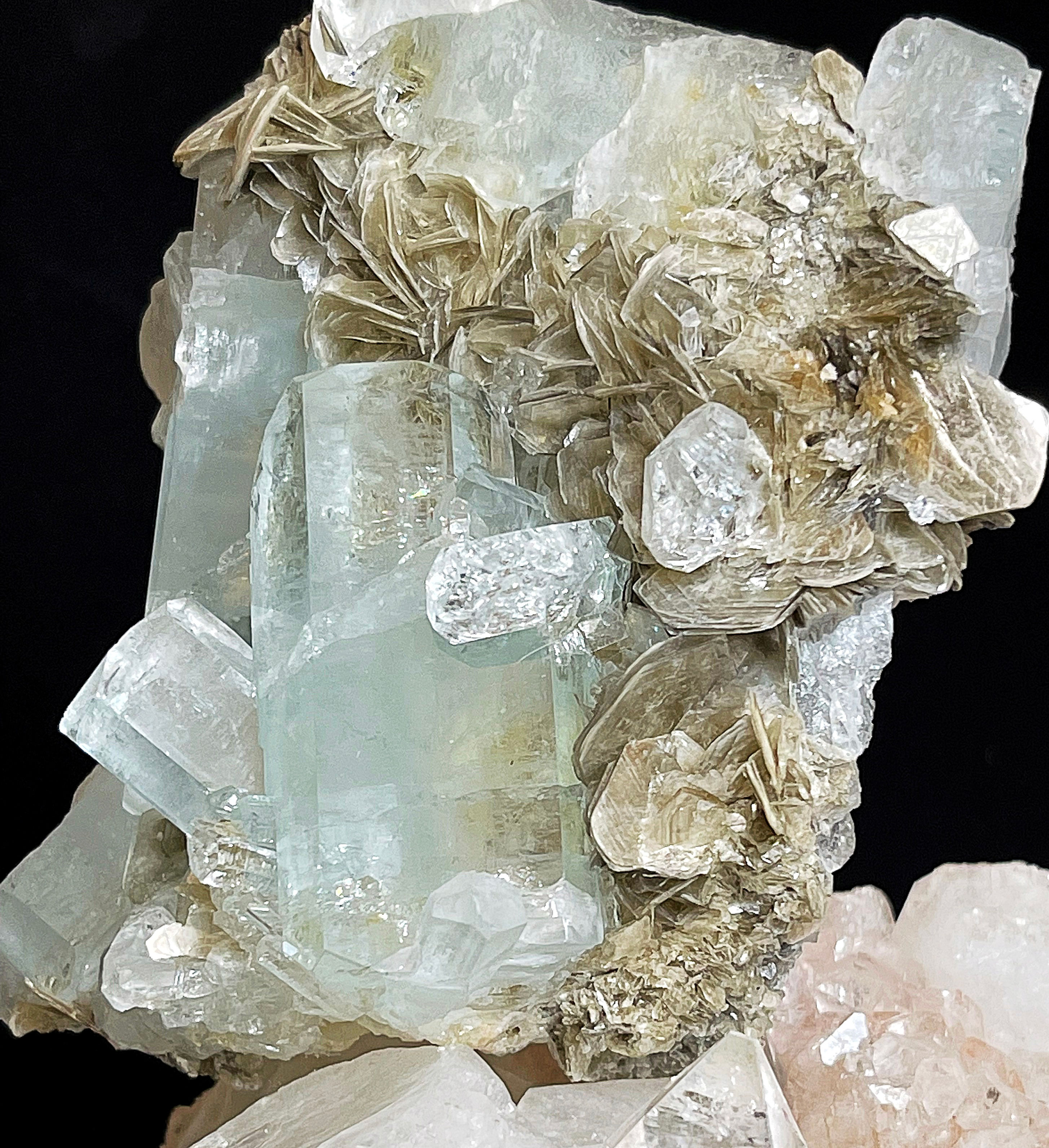 Blue Ice Aquamarine & Muscovite Specimen
