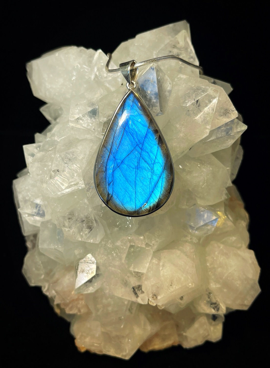 Indigo Blue Flash Labradorite Pendant