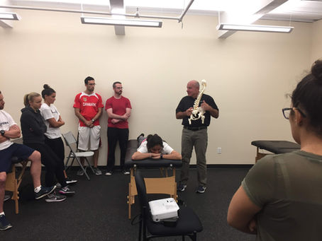 A healthcare professional teaching a seminars