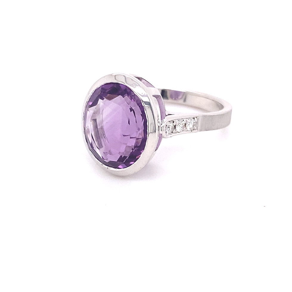 Miniaturbild: Unikat Amethyst Ring mit 6 Brillanten / 585WG