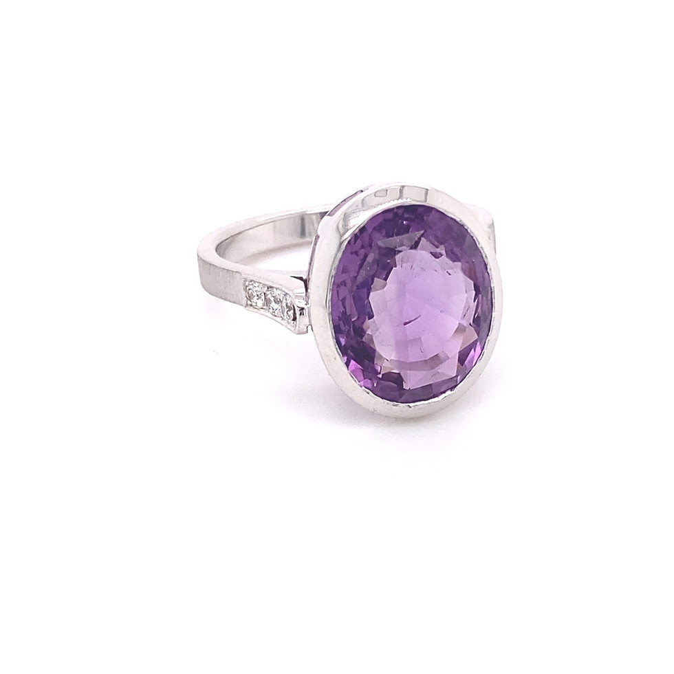 Miniaturbild: Unikat Amethyst Ring mit 6 Brillanten / 585WG