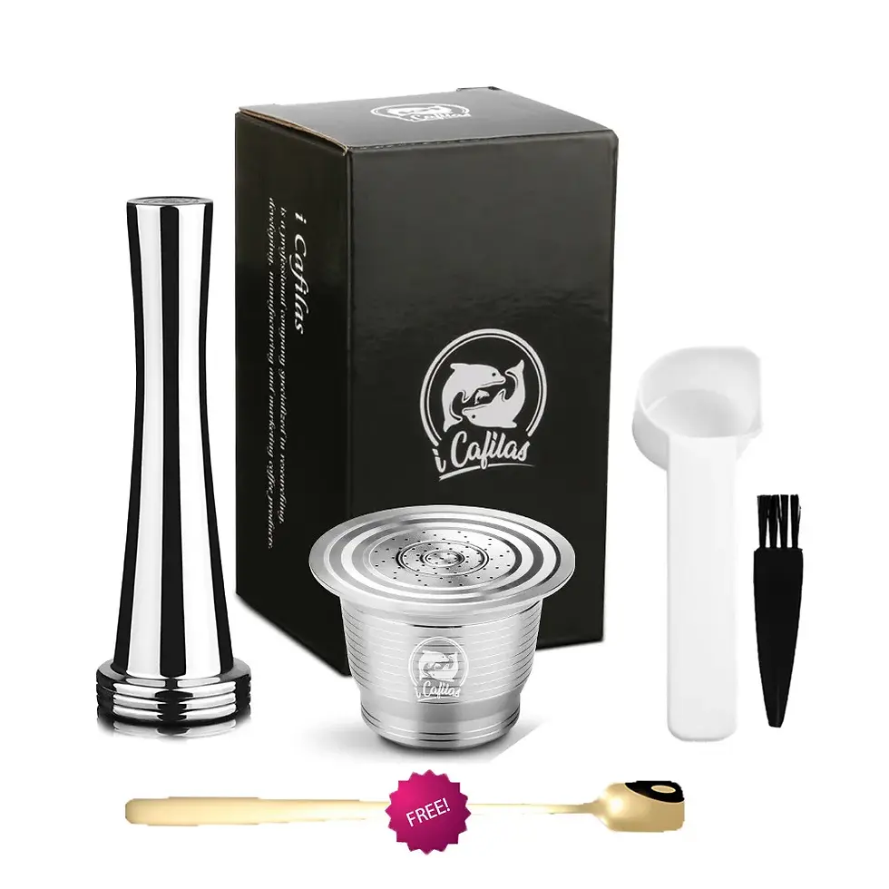 Thumbnail: iCafilas Refillable Coffee Capsules Reusable Pods Compatible With Nespresso