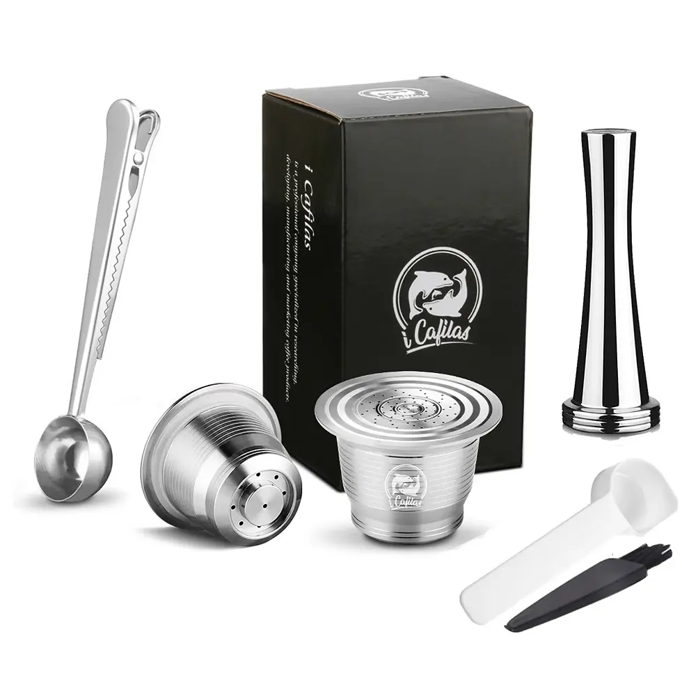 Thumbnail: iCafilas Refillable Coffee Capsules Reusable Pods Compatible With Nespresso