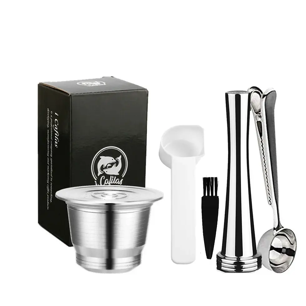 Thumbnail: iCafilas Refillable Coffee Capsules Reusable Pods Compatible With Nespresso