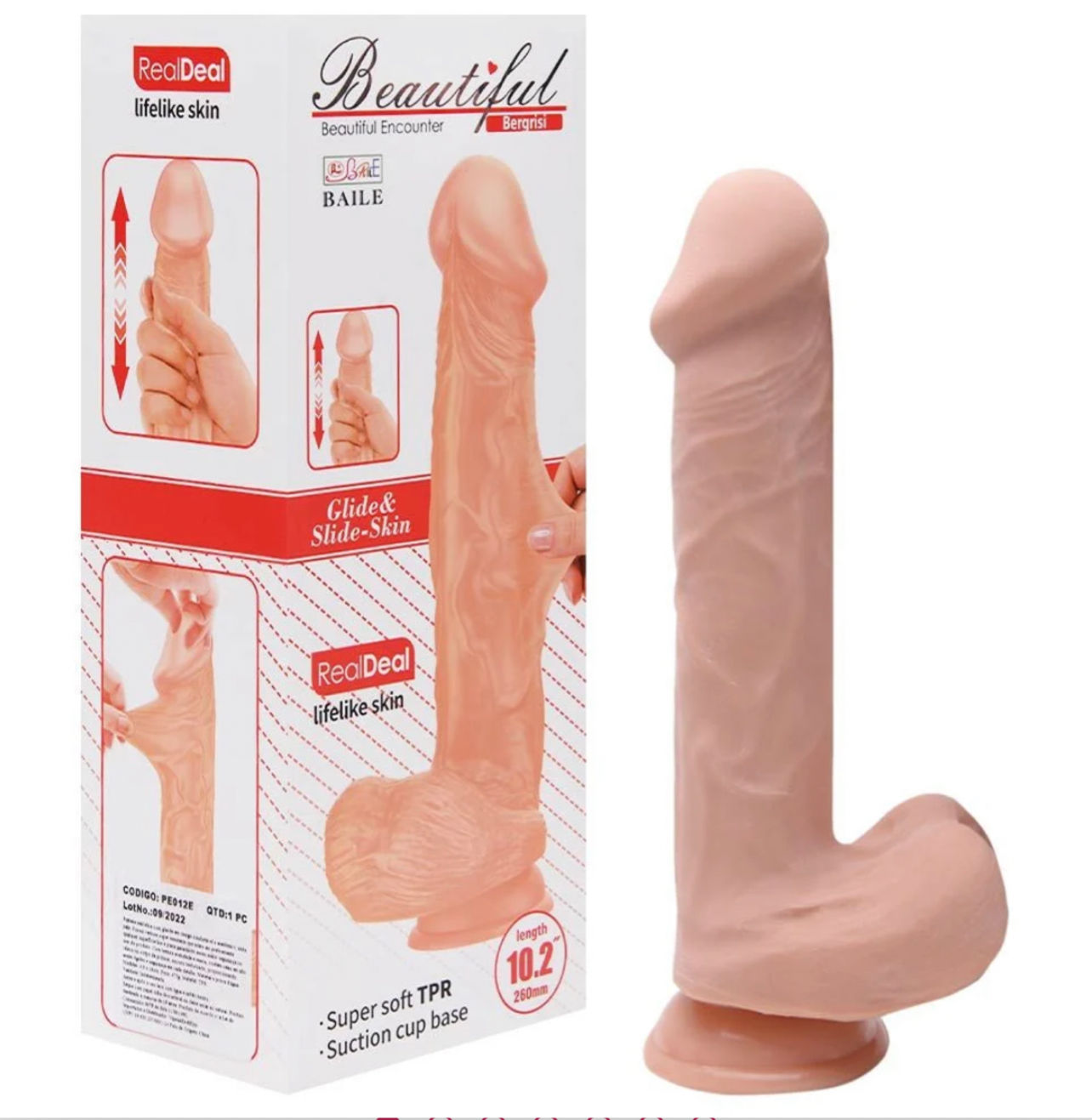 Pênis Realístico Com Ventosa 26 X 4,8Cm 