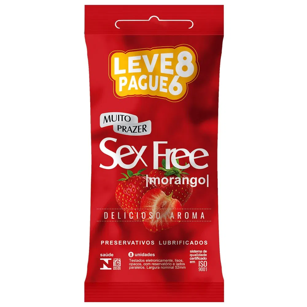 PRESERVATIVOS LUBRIFICADOS AROMÁTICOS LEVE 8 PAGUE 6 SEX FREE