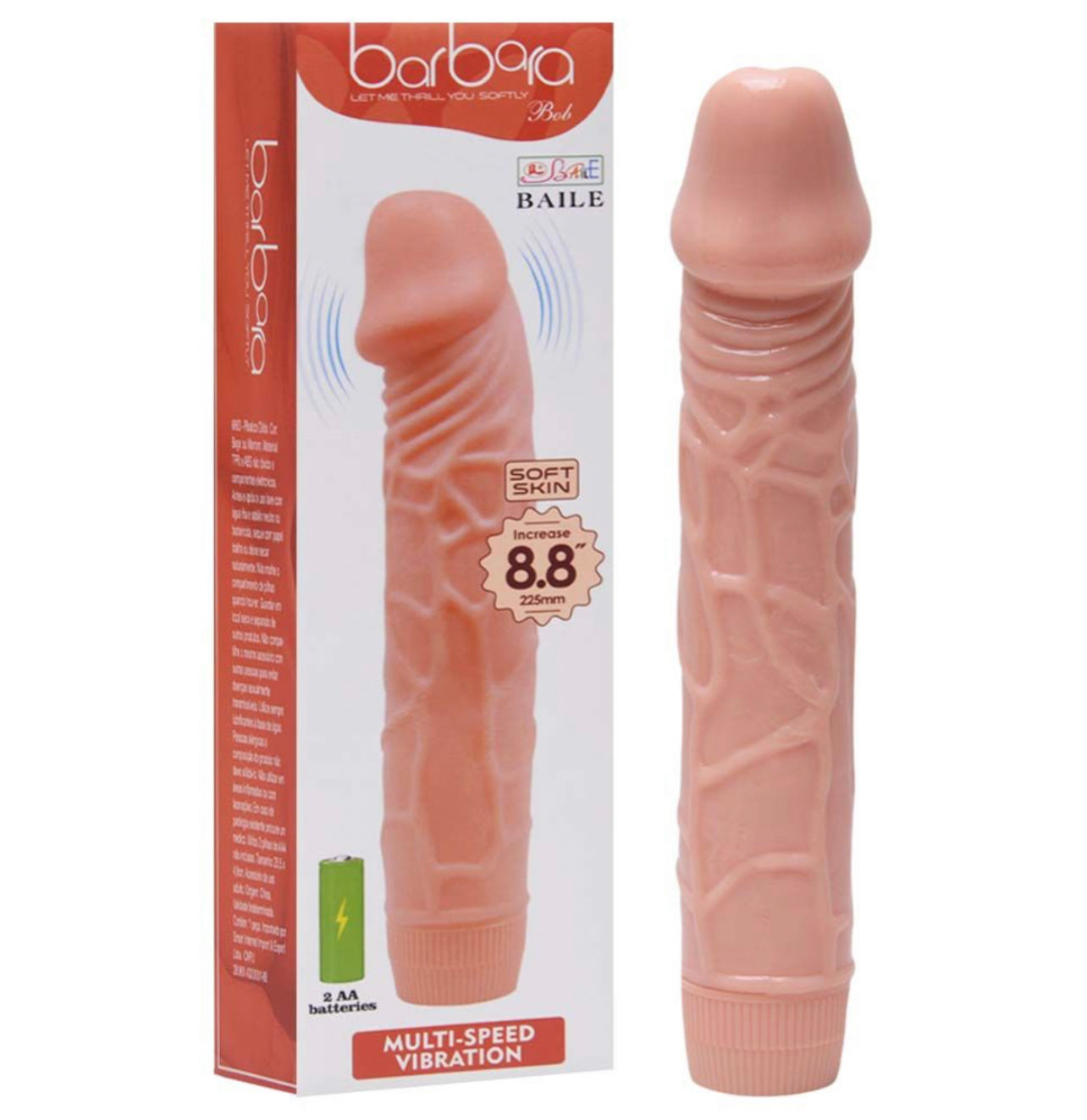 Pênis Vibrador Barbara Silicone 22,5 X 4,5Cm Baile