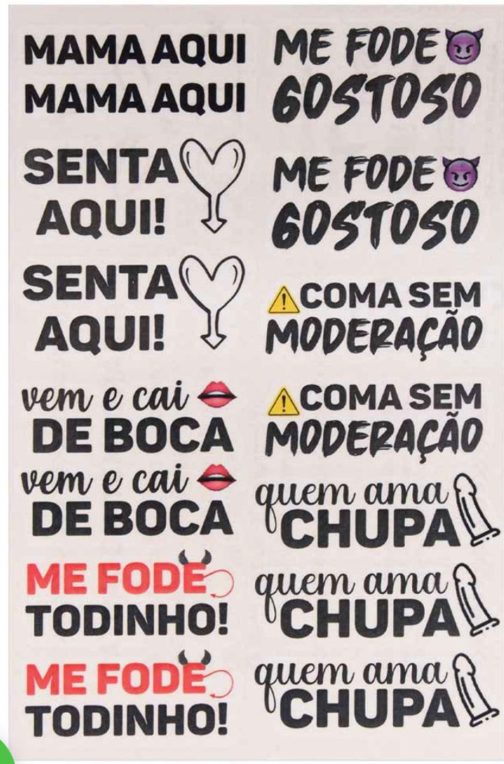 Miniatura: SEXY TATOO CARTELA DE TATUAGENS TEMPORÁRIAS PROIBIDÃO 15 X 10 CM SEDUX