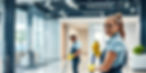 A high-quality hero banner image showing a professional cleaner or small team working in a
