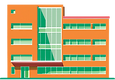 small orange corporate building
