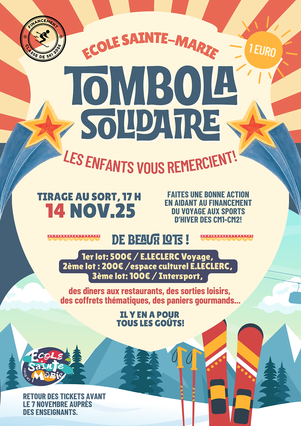 Tirage au sort de la tombola classe découverte des CM