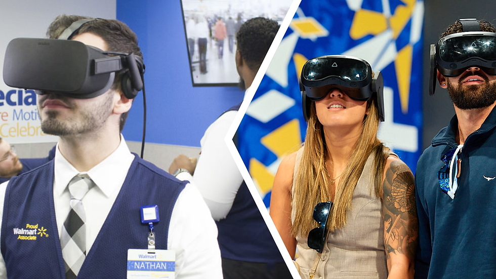 virtual reality can be used for recreational or practical circumstances this image shows both